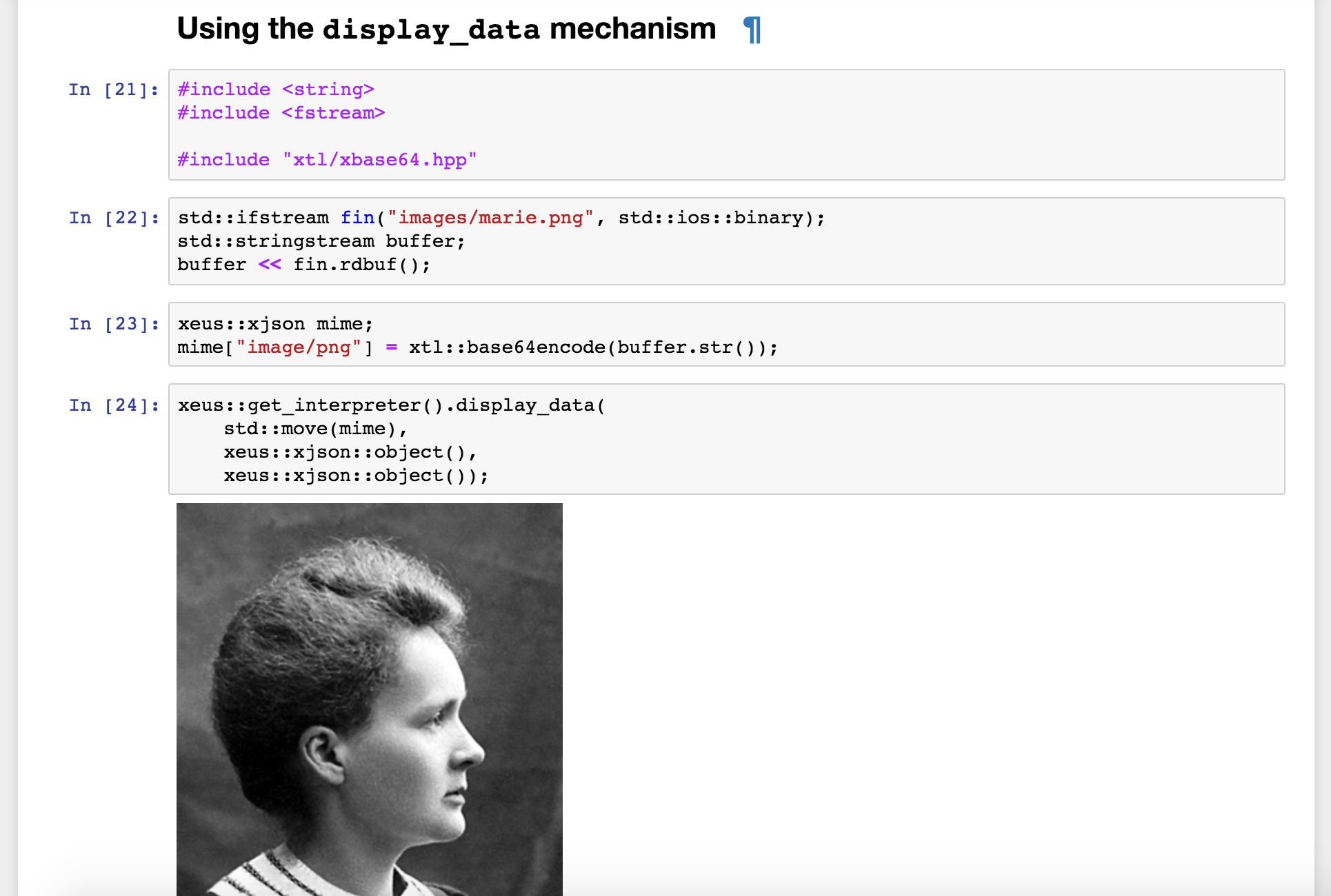 Using Jupyter's rich display mechanism to display an image inline in the notebook