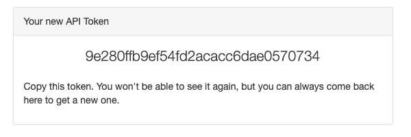 Copy your token