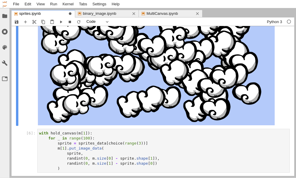 Draw millions of particles (left), draw custom sprites (right)