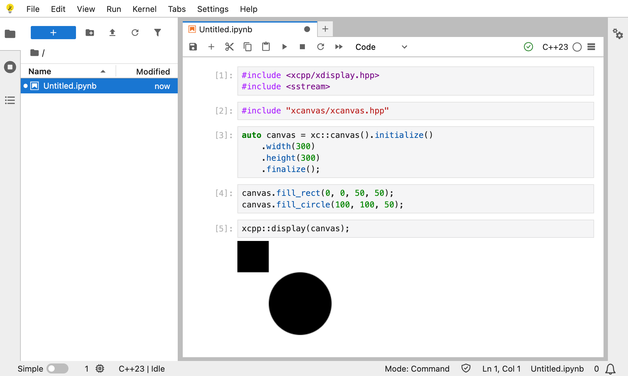 Displaying a canvas through xcanvas