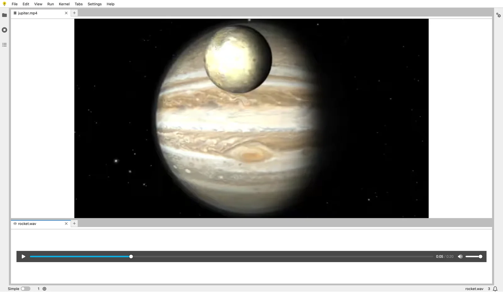Open audio and video files in JupyterLite