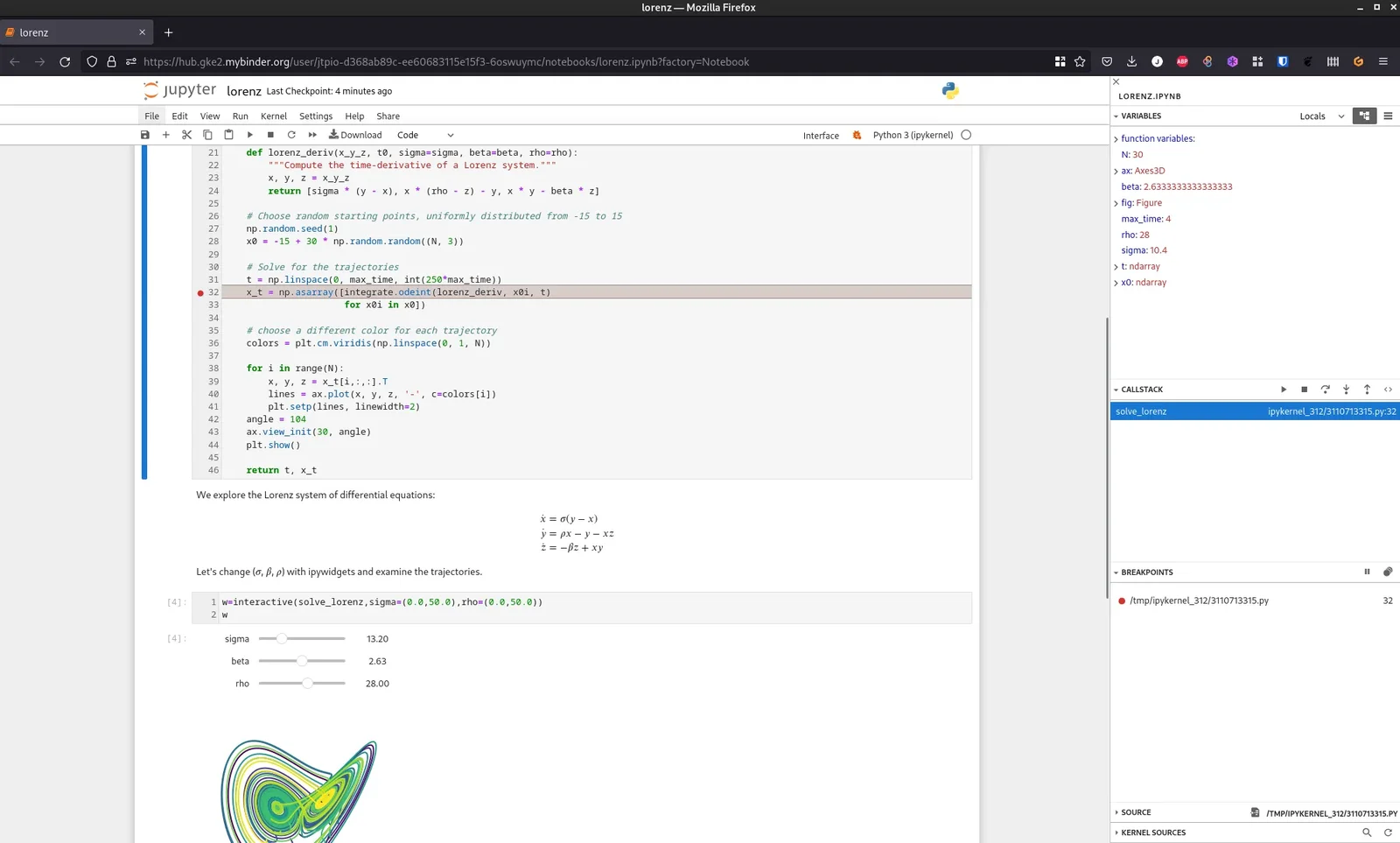 Visual debugging in Jupyter Notebook 7