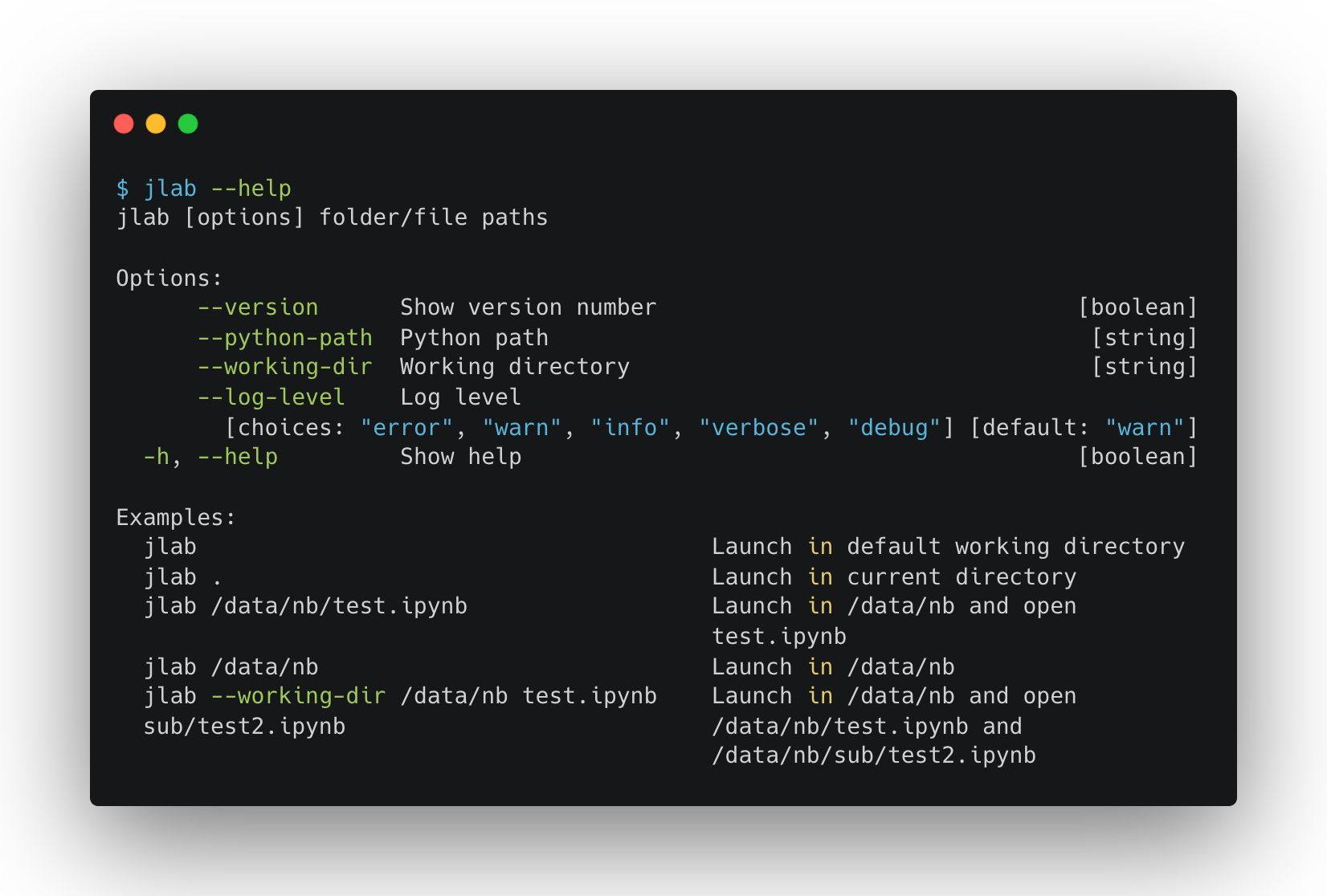 CLI options