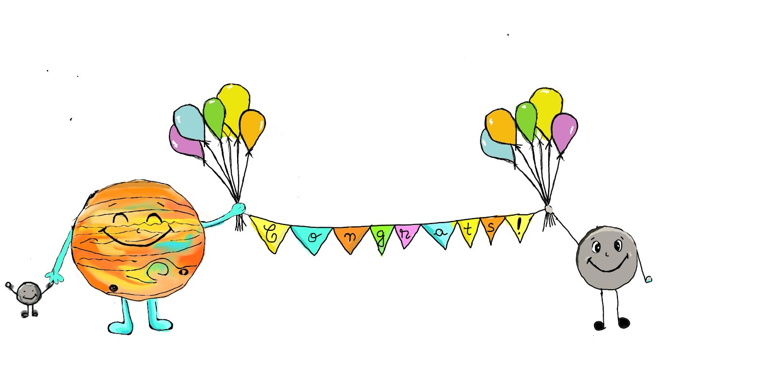 Welcome images that Georgiana drew for the “welcome bots” that she deployed across the JupyterHub repositories.
