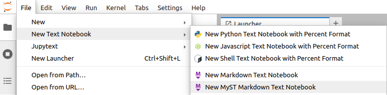 Create Text Notebooks directly from the menu