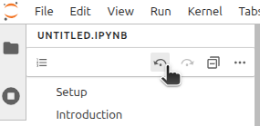 Clicking the highlighted button will jump to a previously edited cell